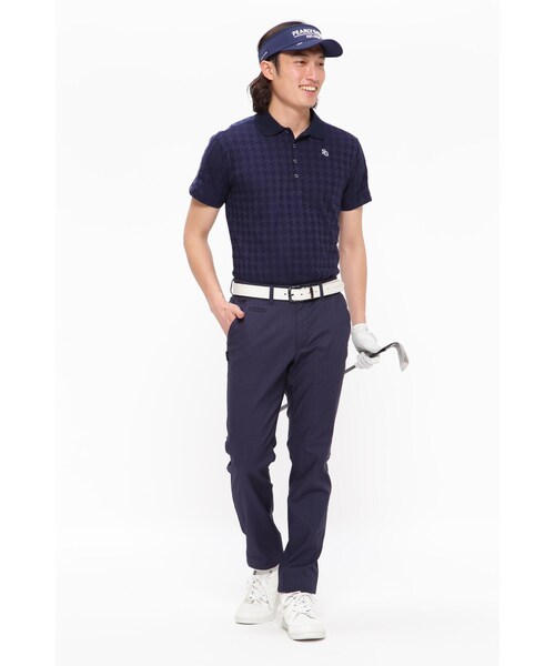 PEARLY GATES】千鳥柄リンクスジャガード 半袖ポロシャツ