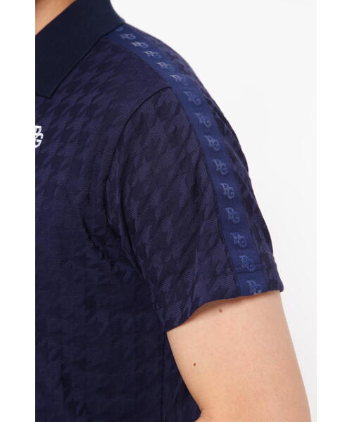 PEARLY GATES】千鳥柄リンクスジャガード 半袖ポロシャツ