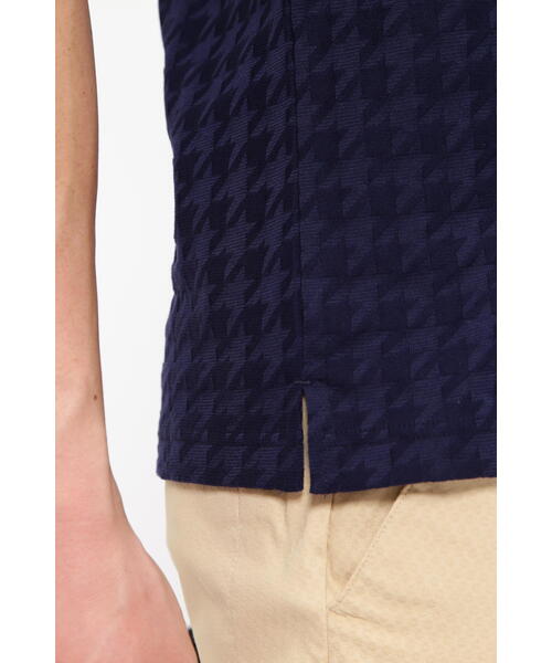 PEARLY GATES】千鳥柄リンクスジャガード 半袖ポロシャツ