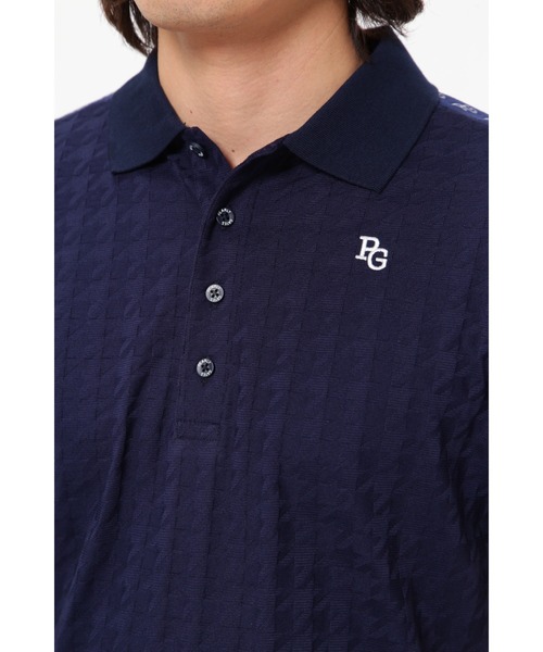 PEARLY GATES】千鳥柄リンクスジャガード 半袖ポロシャツ