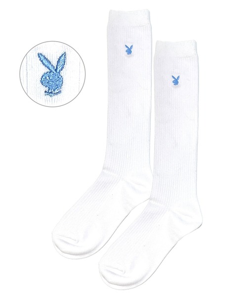 PLAYBOY(プレイボーイ)の「PLAYBOY/プレイボーイ ソックス スクールソックス 36cm丈 ハイソックス 通学用 学生用 靴下(ソックス/靴下・レディース・ブルー系その他3/ブルー系その他4/ブラック系その他/ホワイト系その他2/ホワイト系その他/ブルー系その他・23-25cm)」の2枚目の写真
