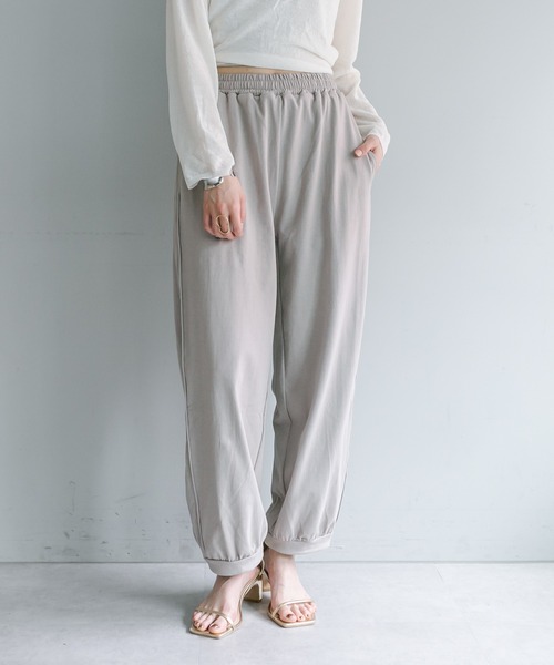 mystic（ミスティック）の「イージースポーティパンツ（スウェットパンツ・レディース・ベージュ/オフホワイト・FREE）」の2枚目の写真