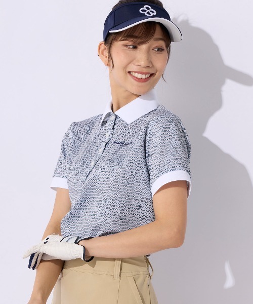 marie claire(マリ・クレール)の「【marie claire:マリ.クレール】レディース半袖シャツ ゴルフ(シャツ/ブラウス・レディース・グレー/ネイビー/カラフル・SMALL/MEDIUM/LARGE/X-LARGE)」の6枚目の写真