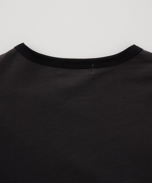 BONLECILL(ボンルシール)の「プードル刺繍 配色リンガークロップド半袖Tシャツ(Tシャツ/カットソー・レディース・オートミール/オフホワイト/チャコールグレー/ライトブルー・FREE)」の13枚目の写真