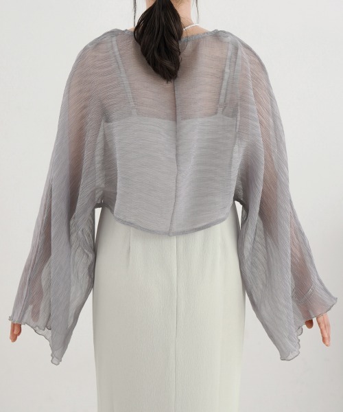 Bab(バブ)の「【低身長向けサイズあり】シアーボレロセットフレアキャミワンピース(ワンピース・レディース・ブラック/ベージュ/ライトグレー・M/S)」の5枚目の写真