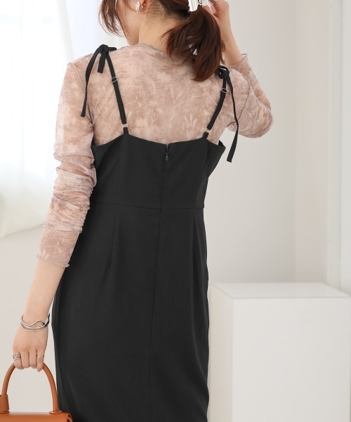 Bab(バブ)の「【低身長向けサイズあり】シアーボレロセットフレアキャミワンピース(ワンピース・レディース・ブラック/ベージュ/ライトグレー・M/S)」の7枚目の写真