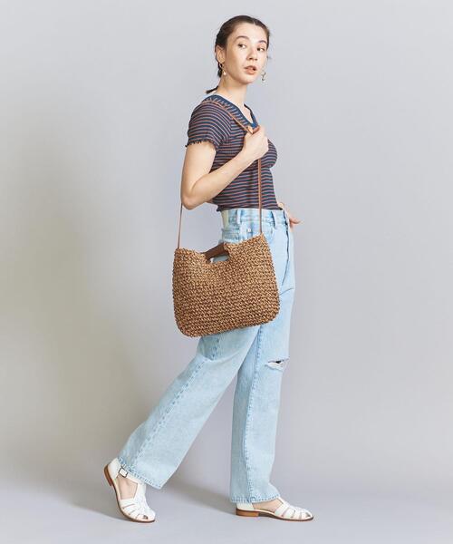 BEAUTY&YOUTH UNITED ARROWS（ビューティーアンドユースユナイテッドアローズ）の「ペーパースクエア ショルダーバッグ -2WAY-（かごバッグ・レディース・ナチュラル/ブラウン・FREE）」の22枚目の写真