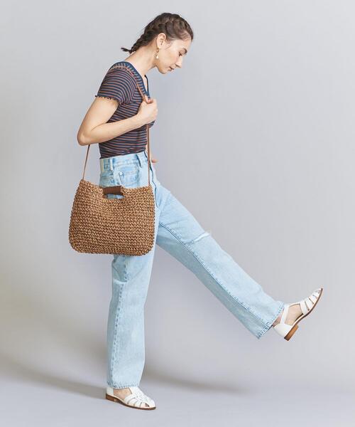 BEAUTY&YOUTH UNITED ARROWS（ビューティーアンドユースユナイテッドアローズ）の「ペーパースクエア ショルダーバッグ -2WAY-（かごバッグ・レディース・ナチュラル/ブラウン・FREE）」の16枚目の写真