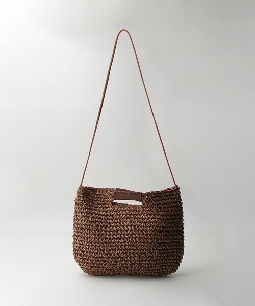 BEAUTY&YOUTH UNITED ARROWS（ビューティーアンドユースユナイテッドアローズ）の「ペーパースクエア ショルダーバッグ -2WAY-（かごバッグ・レディース・ナチュラル/ブラウン・FREE）」の14枚目の写真