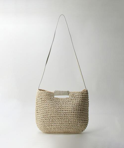 BEAUTY&YOUTH UNITED ARROWS（ビューティーアンドユースユナイテッドアローズ）の「ペーパースクエア ショルダーバッグ -2WAY-（かごバッグ・レディース・ナチュラル/ブラウン・FREE）」の8枚目の写真