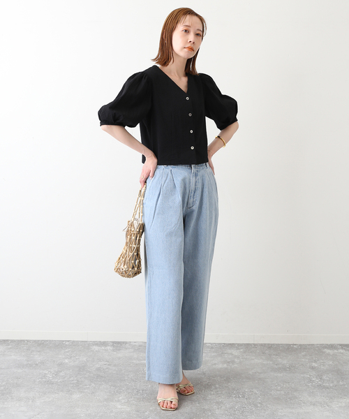 パンツ SLOBE IENA LE DENIM TUCK TROUSER SLOBE IENA（スローブイエナ）の「LE DENIMタックスラックス