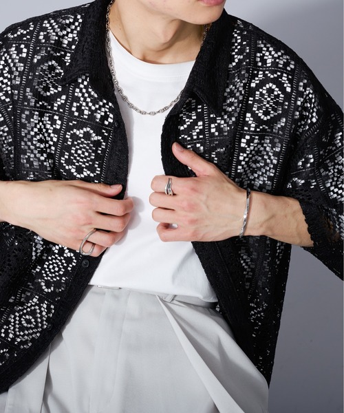 レースシャツ classicalelf（クラシカルエルフ） tシャツ 上品レース×スポーティMIX