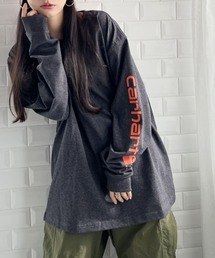 Carhartt(カーハート)/袖ロゴ ロンT USA規格 ルーズフィット ヘビーウェイト 6.75Oz ビッグサイズ オーバーサイズ コットン K231/ LOOSE FIT HEAVYWEIGHT LONG-SLEEVE LOGO SLEEVE GRAPHIC T-SHIRT