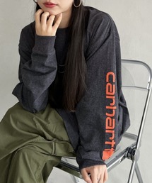 Carhartt（カーハート）の「Carhartt(カーハート)/袖ロゴ ロンT USA規格 ルーズフィット ヘビーウェイト 6.75Oz ビッグサイズ オーバーサイズ コットン K231/ LOOSE FIT HEAVYWEIGHT LONG-SLEEVE LOGO SLEEVE GRAPHIC T-SHIRT（Tシャツ/カットソー）」