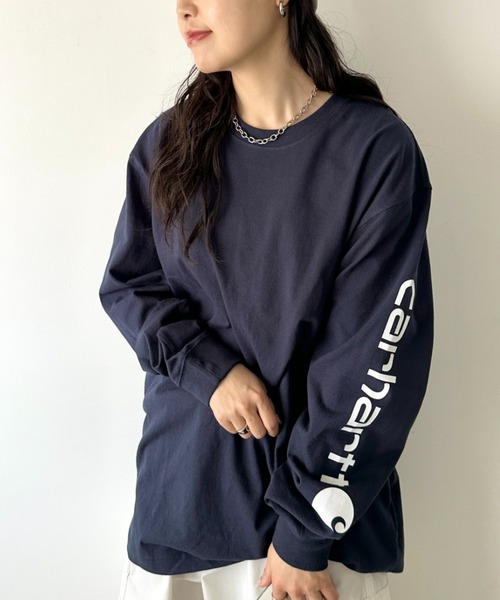 【Carhartt】SALE!! カーハート 役立つロンT♪ Tシャツ セール】Carhartt(カーハート)/袖ロゴ ロンT USA規格 ルーズ