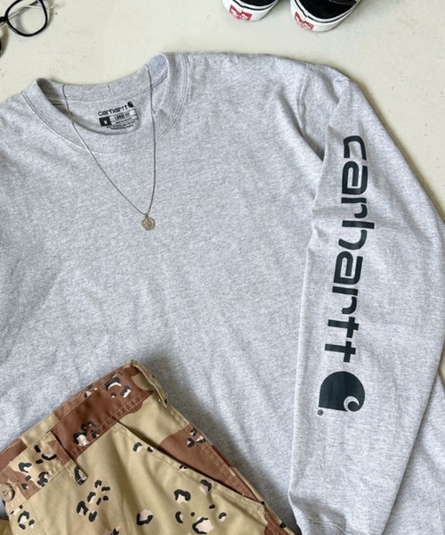 Carhartt(カーハート)の「Carhartt(カーハート)/袖ロゴ ロンT USA規格 ルーズフィット ヘビーウェイト 6.75Oz ビッグサイズ オーバーサイズ コットン K231/ LOOSE FIT HEAVYWEIGHT LONG-SLEEVE LOGO SLEEVE GRAPHIC T-SHIRT(Tシャツ/カットソー・レディース・ダークグレー/ワインレッド/ネイビー/グレー/レッド/ブラック・M/XXL/S/L/XL)」の16枚目の写真