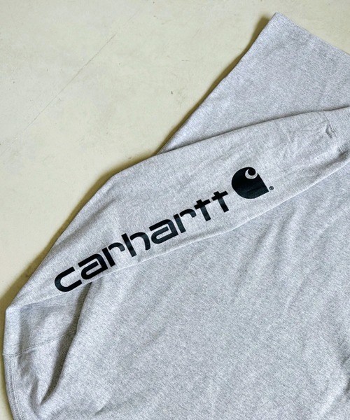 Carhartt(カーハート)の「Carhartt(カーハート)/袖ロゴ ロンT USA規格 ルーズフィット ヘビーウェイト 6.75Oz ビッグサイズ オーバーサイズ コットン K231/ LOOSE FIT HEAVYWEIGHT LONG-SLEEVE LOGO SLEEVE GRAPHIC T-SHIRT(Tシャツ/カットソー・レディース・ダークグレー/ワインレッド/ネイビー/グレー/レッド/ブラック・M/XXL/S/L/XL)」の19枚目の写真