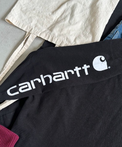 Carhartt(カーハート)の「Carhartt(カーハート)/袖ロゴ ロンT USA規格 ルーズフィット ヘビーウェイト 6.75Oz ビッグサイズ オーバーサイズ コットン K231/ LOOSE FIT HEAVYWEIGHT LONG-SLEEVE LOGO SLEEVE GRAPHIC T-SHIRT(Tシャツ/カットソー・レディース・ダークグレー/ワインレッド/ネイビー/グレー/レッド/ブラック・M/XXL/S/L/XL)」の14枚目の写真