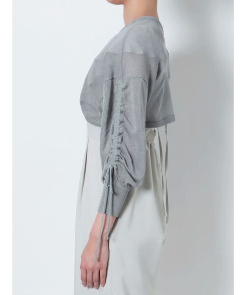 dazzlin（ダズリン）の「シアーショートカーディガン（カーディガン/ボレロ・レディース・モカ/オフホワイト/グレー・FREE）」の20枚目の写真