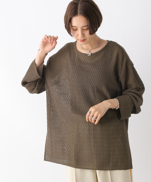 LEPSIM(レプシィム)の「メッシュプルオーバー 908520(Tシャツ/カットソー・レディース・オフホワイト/ブラック/ブラウン・FREE)」の3枚目の写真