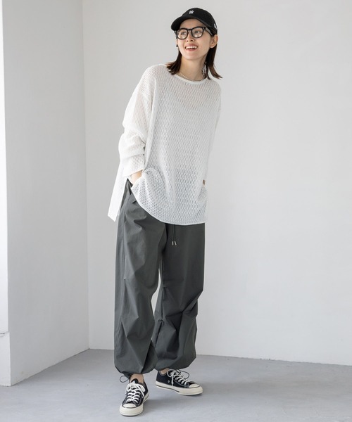 LEPSIM(レプシィム)の「メッシュプルオーバー 908520(Tシャツ/カットソー・レディース・オフホワイト/ブラック/ブラウン・FREE)」の5枚目の写真