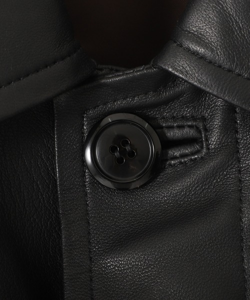 marka（マーカ）の「marka / マーカ：LEATHER PUFFED CAR COAT - lamb leather -：M23C-08CO01C[COR]（ブルゾン・メンズ・ブラック・1/2）」の10枚目の写真