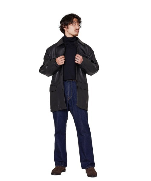 marka（マーカ）の「marka / マーカ：LEATHER PUFFED CAR COAT - lamb leather -：M23C-08CO01C[COR]（ブルゾン・メンズ・ブラック・1/2）」の18枚目の写真