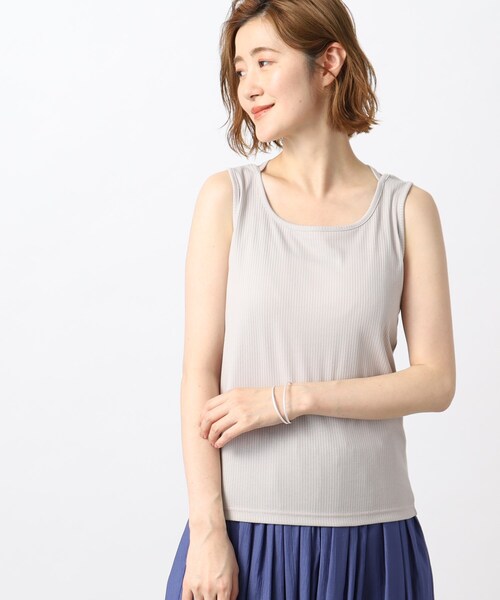 grove(グローブ)の「◆ストリングデザインテレコタンクトップ(タンクトップ・レディース・オフホワイト/チャコールグレー/ナチュラル・02/03/01/05/04)」の18枚目の写真