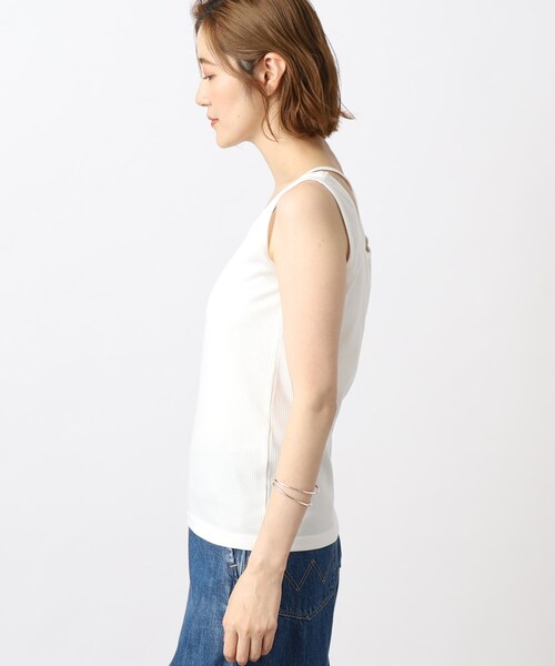 grove(グローブ)の「◆ストリングデザインテレコタンクトップ(タンクトップ・レディース・オフホワイト/チャコールグレー/ナチュラル・02/03/01/05/04)」の8枚目の写真