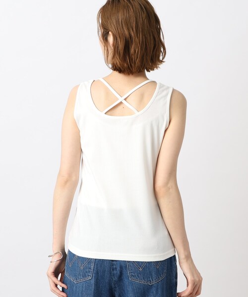 grove(グローブ)の「◆ストリングデザインテレコタンクトップ(タンクトップ・レディース・オフホワイト/チャコールグレー/ナチュラル・02/03/01/05/04)」の7枚目の写真