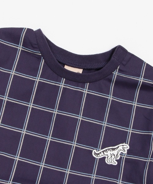 petit main(プティマイン)の「布帛チェックセットアップ(アンサンブル・キッズ・ベージュ/ネイビー・80cm/90cm/100cm/110cm/120cm/130cm)」の8枚目の写真