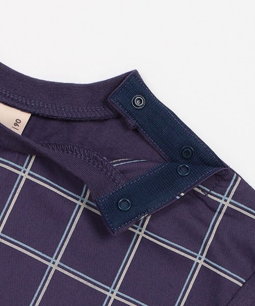 petit main(プティマイン)の「布帛チェックセットアップ(アンサンブル・キッズ・ベージュ/ネイビー・80cm/90cm/100cm/110cm/120cm/130cm)」の9枚目の写真