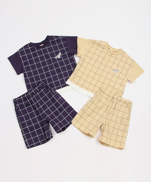 petit main(プティマイン)の「布帛チェックセットアップ(アンサンブル・キッズ・ベージュ/ネイビー・80cm/90cm/100cm/110cm/120cm/130cm)」の20枚目の写真