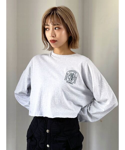 EMODA（エモダ）の「エンブレムマークショートロンT（Tシャツ/カットソー・レディース・ホワイト/ブラック/ベージュ/グレー・FREE）」の14枚目の写真