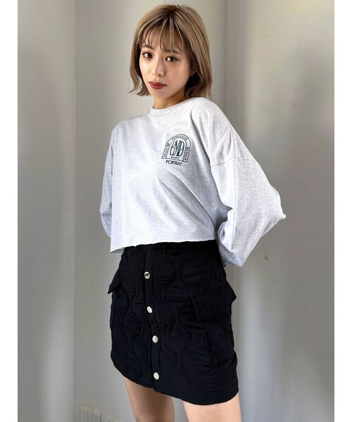 EMODA（エモダ）の「エンブレムマークショートロンT（Tシャツ/カットソー・レディース・ホワイト/ブラック/ベージュ/グレー・FREE）」の12枚目の写真