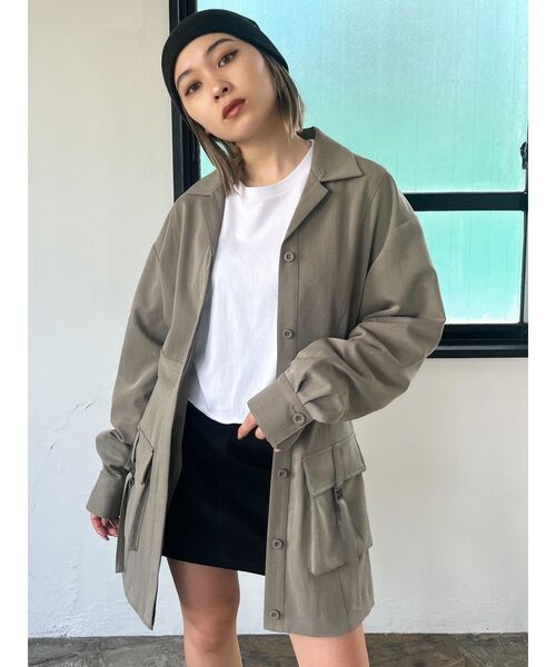 EMODA（エモダ）の「エンブレムマークショートロンT（Tシャツ/カットソー・レディース・ホワイト/ブラック/ベージュ/グレー・FREE）」の8枚目の写真