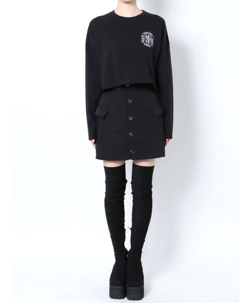 EMODA（エモダ）の「エンブレムマークショートロンT（Tシャツ/カットソー・レディース・ホワイト/ブラック/ベージュ/グレー・FREE）」の21枚目の写真