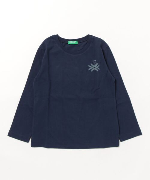 BENETTON (UNITED COLORS OF BENETTON)（ベネトンユナイテッドカラーズオブベネトン）の「キッズロゴプリント長袖Tシャツ・カットソーB（Tシャツ/カットソー・キッズ・ネイビー/ホワイト/レッド/グレー・82/116/90/104/98/X-SMALL）」の6枚目の写真