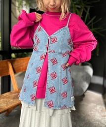 【HELLO.SANFRANCISCO/ハローサンフランシスコ】ハロー刺繍デニムキャミビスチェ