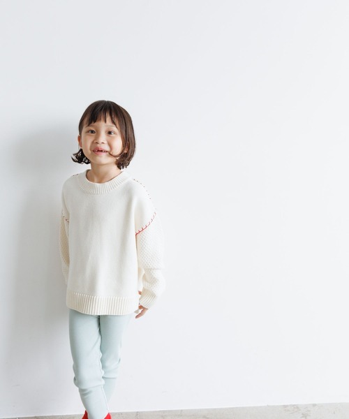 LOWRYS FARM(ローリーズファーム)の「5Gハイショクステッチプルオーバー 961679(ニット/セーター・キッズ・チャコールグレー/ネイビー/イエロー/アイボリー・110cm/120cm/130cm/140cm/150cm)」の15枚目の写真