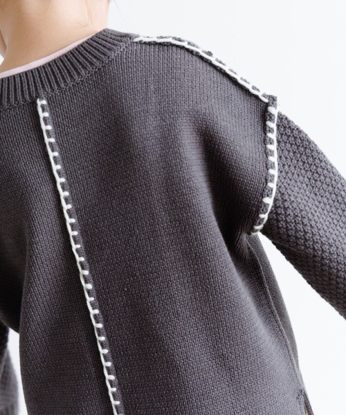 LOWRYS FARM(ローリーズファーム)の「5Gハイショクステッチプルオーバー 961679(ニット/セーター・キッズ・チャコールグレー/ネイビー/イエロー/アイボリー・110cm/120cm/130cm/140cm/150cm)」の16枚目の写真