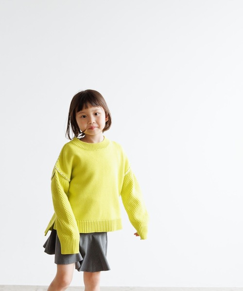 LOWRYS FARM(ローリーズファーム)の「5Gハイショクステッチプルオーバー 961679(ニット/セーター・キッズ・チャコールグレー/ネイビー/イエロー/アイボリー・110cm/120cm/130cm/140cm/150cm)」の22枚目の写真