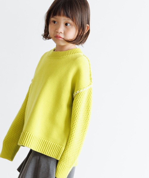 LOWRYS FARM(ローリーズファーム)の「5Gハイショクステッチプルオーバー 961679(ニット/セーター・キッズ・チャコールグレー/ネイビー/イエロー/アイボリー・110cm/120cm/130cm/140cm/150cm)」の17枚目の写真