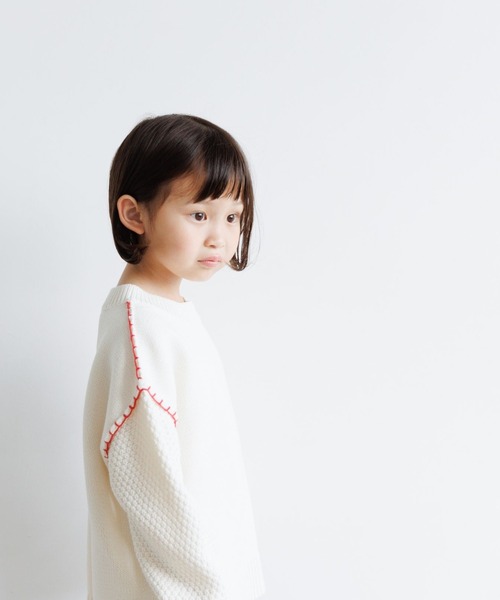 LOWRYS FARM(ローリーズファーム)の「5Gハイショクステッチプルオーバー 961679(ニット/セーター・キッズ・チャコールグレー/ネイビー/イエロー/アイボリー・110cm/120cm/130cm/140cm/150cm)」の10枚目の写真