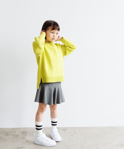 LOWRYS FARM(ローリーズファーム)の「5Gハイショクステッチプルオーバー 961679(ニット/セーター・キッズ・チャコールグレー/ネイビー/イエロー/アイボリー・110cm/120cm/130cm/140cm/150cm)」の11枚目の写真