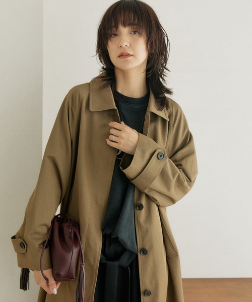 RIVE DROITE(リヴドロワ)の「【A・MONN】【新色追加/2サイズ展開/WEB限定】オーバーステンカラーコート(ステンカラーコート・レディース・ブラック/ブラウン/ベージュ/ネイビー/ライトベージュ・FREE/36)」の10枚目の写真