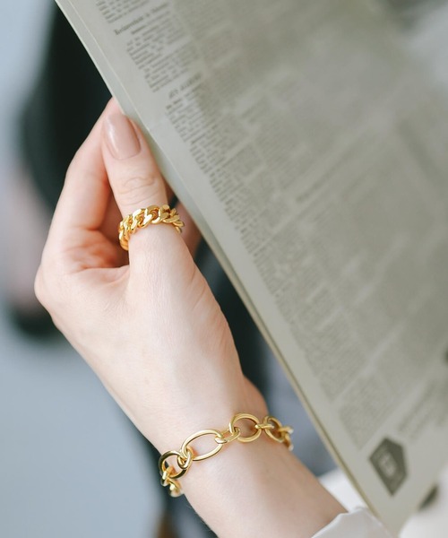 Ops.（オプス）の「シルバー925 リング チェーン 金属アレルギー対応【kavaleri カヴァレリ】（リング・レディース・イエローゴールド/シルバー・#15/#11/#9/#13）」の2枚目の写真