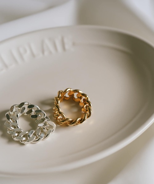 Ops.（オプス）の「シルバー925 リング チェーン 金属アレルギー対応【kavaleri カヴァレリ】（リング・レディース・イエローゴールド/シルバー・#15/#11/#9/#13）」の3枚目の写真