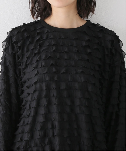 PROVOKE (プロヴォーク)の「《追加》【PROVOKE/プロヴォーク】furi-furi long tee 2:カットソー(Tシャツ/カットソー・レディース・ブラック/アイボリー・FREE)」の8枚目の写真