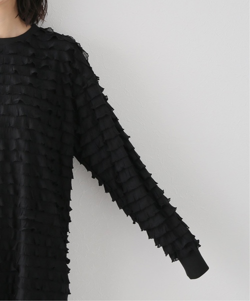 PROVOKE (プロヴォーク)の「《追加》【PROVOKE/プロヴォーク】furi-furi long tee 2:カットソー(Tシャツ/カットソー・レディース・ブラック/アイボリー・FREE)」の10枚目の写真